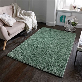 ELSA SAGE GREEN SHAGGY PLAIN RUG 