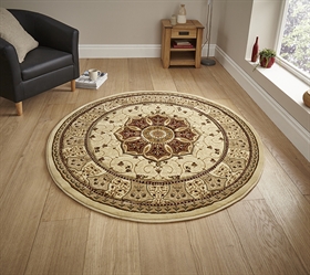 Heritage 4400 Cream/Red Circle Traditional Rug