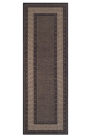 Greek key flatweave anti slip Black Runner 