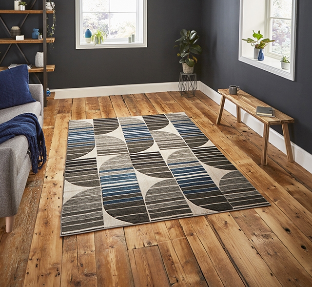 Pembroke HB33 Grey Blue Abstract Modern Rugs