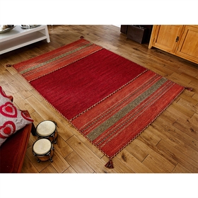 RED KELIM 100% WOOL RUG 