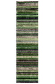 Carter Green Striped Modern Runner