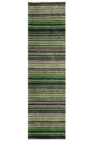 Carter Green Striped Modern Runner