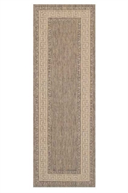 Greek key flatweave anti slip Grey Runner 