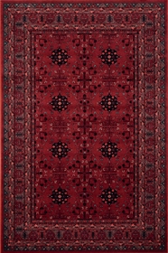 KASHQAI 4302/300 Red Bordered Floral Traditional RUG 