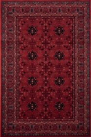 KASHQAI 4302/300 Red Bordered Floral Traditional RUG 