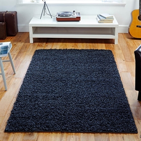 ELSA CHARCOAL PLAIN SHAGGY RUG 