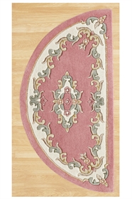 ROSE AUBUSSON HALF MOON FLORAL TRADITIONAL RUG 
