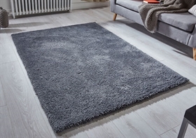 SOFTNESS CHARCOAL PLAIN SHAGGY RUG 