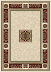  DA VINCI 0801-6414 Red-Cream Floral Traditional RUG 