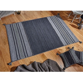 KELIM CHARCOAL WOOL  RUG