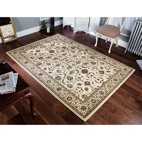 KENDRA 137 W BEIGE FLORAL TRADITIONAL RUG 