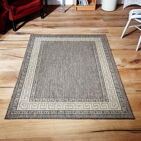 Greek key flatweave anti slip Grey Rugs