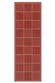 Checked Flatweave Red Runner