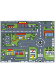 Playtime Road Map100x133cm Kids Modern Rug