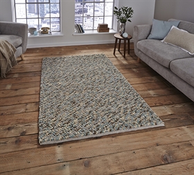 Pebbles Light Blue Handmade Wool Rug