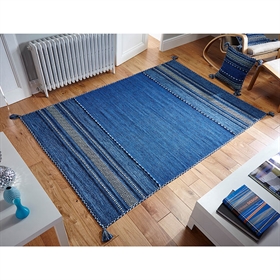 KELIM BLUE  WOOL RUG