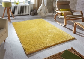 SOFTNESS MUSTARD PLAIN SHAGGY RUG 