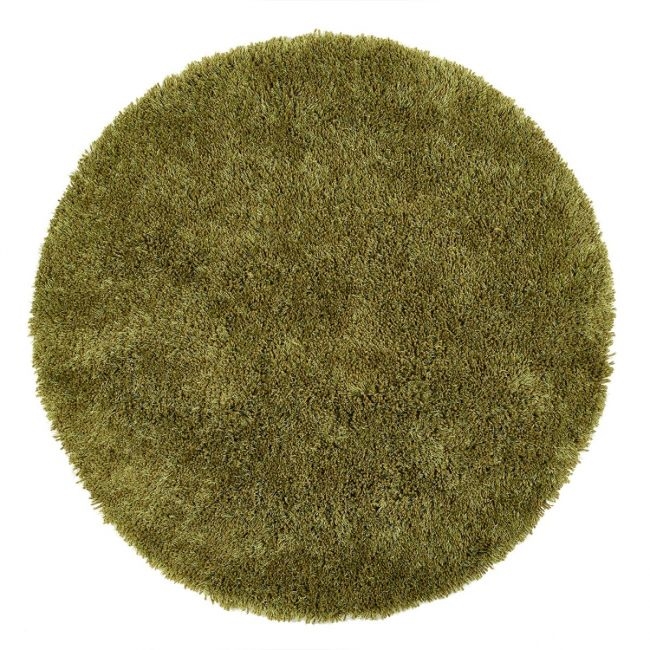 Luxurious Chicago Olive Circle Shaggy Rugs
