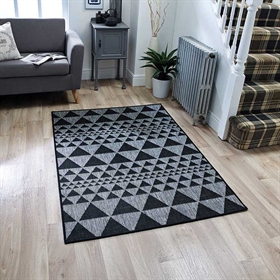 Moda Flat Weave Non Slip Prism Black Rugs