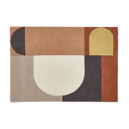 Bauhaus Graphic 2 Multi Geometric Indian Wool Rug