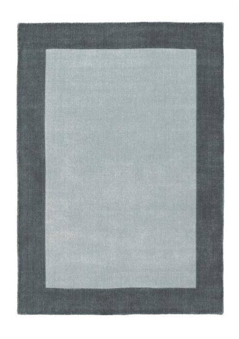 Borders Grey 100 Wool Rugs by Rug Guru