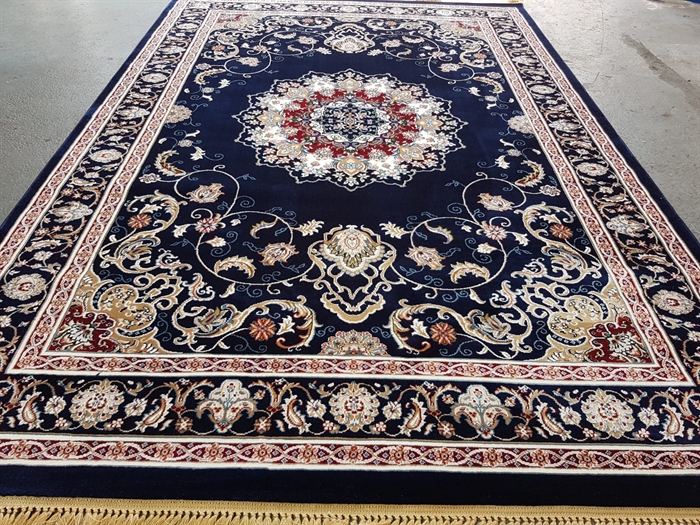 Super classic navy Traditional Rug