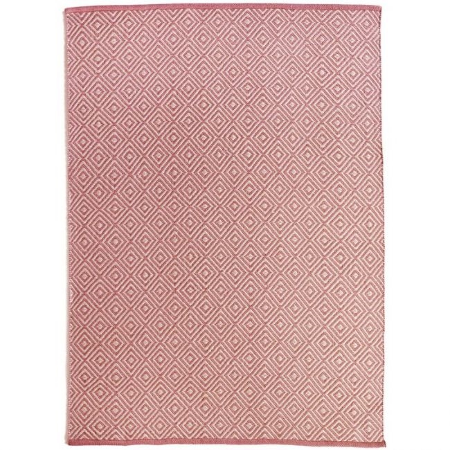 Diamonds Coral Pink Luxury Natural Soft Rug Woven
