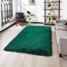 Luxurious Simmer Forest Green Polyester Rugs