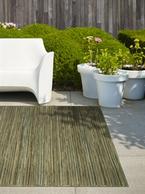 BRIGHTON 98122-2002 Green Striped Modern RUG