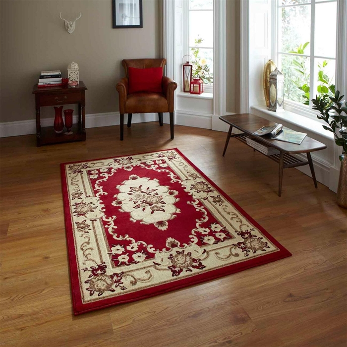 Marrakesh Red Floral Traditional Rug