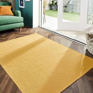 Plain Gold Luxury Natural Soft Rug Woven
