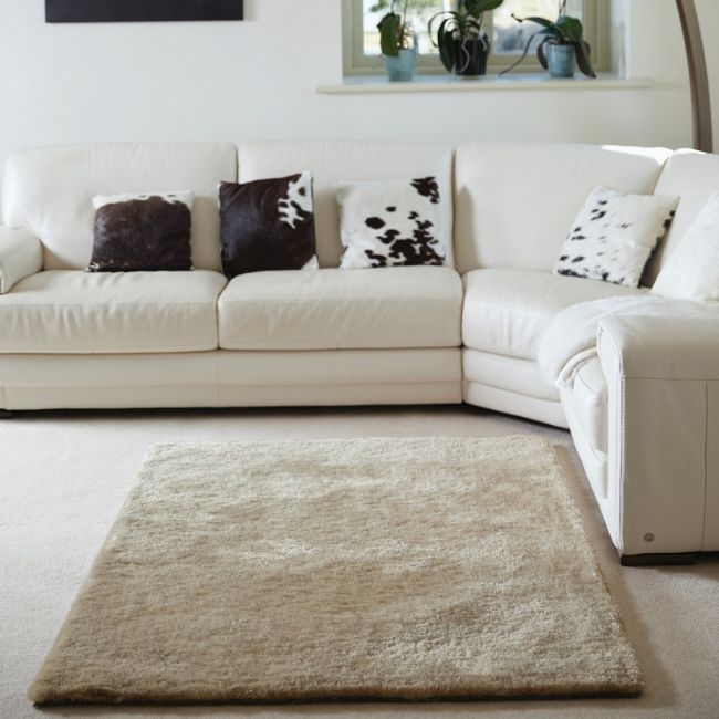 Luxurious Simmer Champagne Polyester Rugs