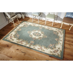 Royal Green Traditional 100% Wool Indian Rug