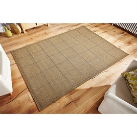  CHECK-FLAT-WEAVE NATURAL BORDERED RUG 