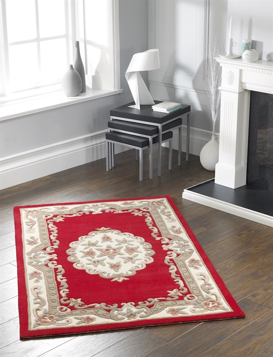Shensi Red Floral Tradition Wool Rugs