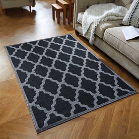 Moda Flatweave Trellis Black 100% Polypropylene Rug