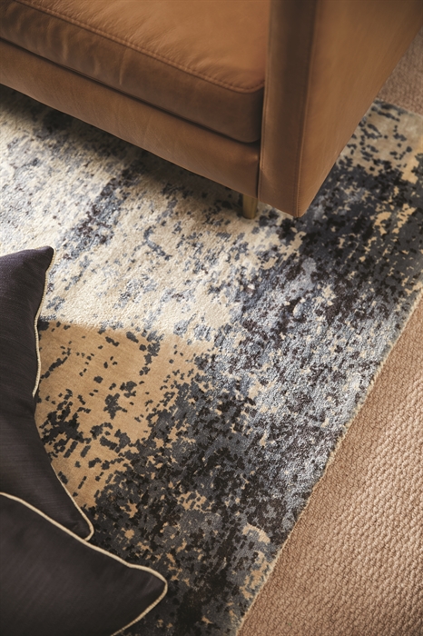 PERSIA  MIDNIGHT ABSTRACT - OYSTER RUG