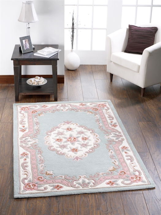 Shensi Green Floral Tradition Wool Rugs