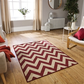 Mode Flat Weave Chevron Red Rugs