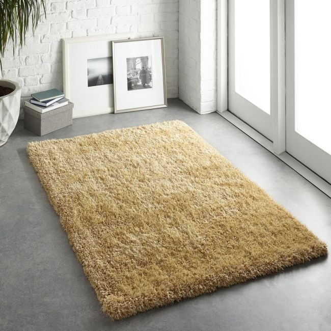 Luxurious Chicago Latte Shaggy Rugs