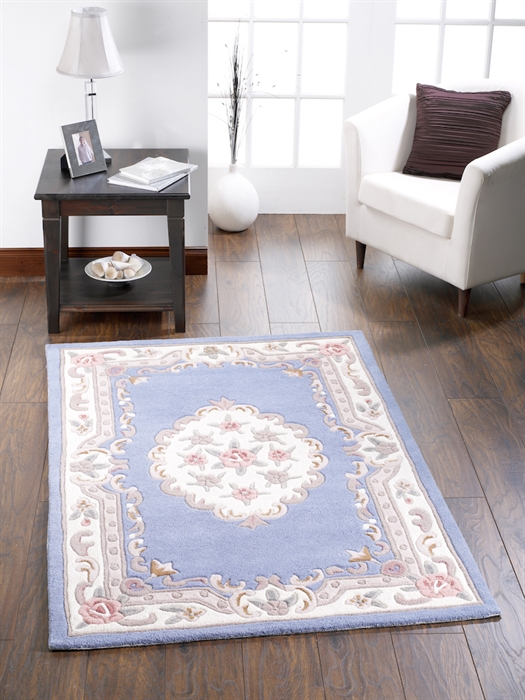 Shensi Blue Floral Tradition Wool Rugs