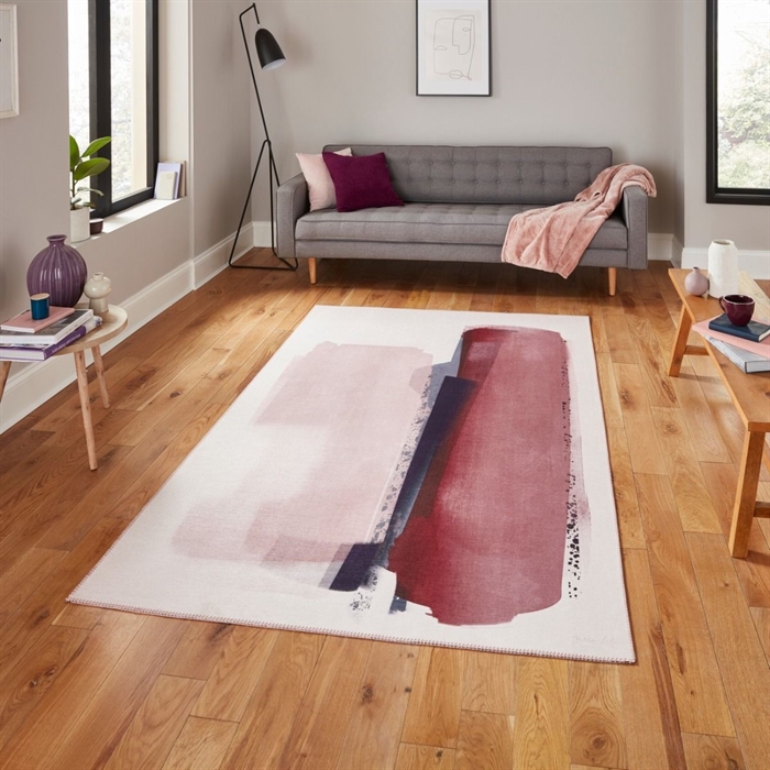 Michelle Collins AB0151 Rose Crimson Abstract Rug