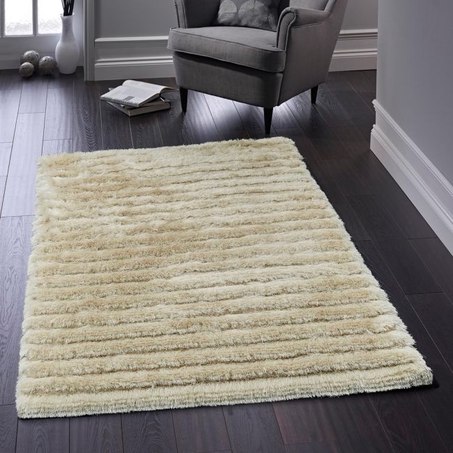 Luxurious Carved Glamour Natural Shaggy Rugs