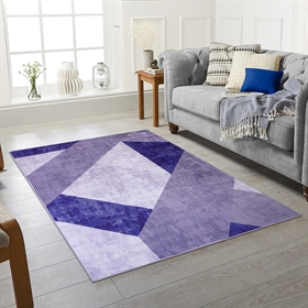 Modern Navy Design 2MM Rubber Backed Hall Runner Rug