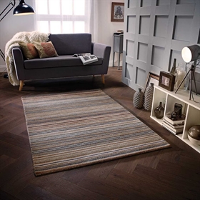 Carter Natural Striped Wool Modern Rugs 