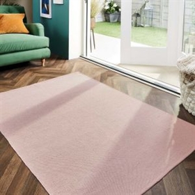 Plain Rose Luxury Natural Soft Rug Woven