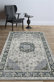 DA VINCI 0559-9686 Silver Floral Traditional RUG 
