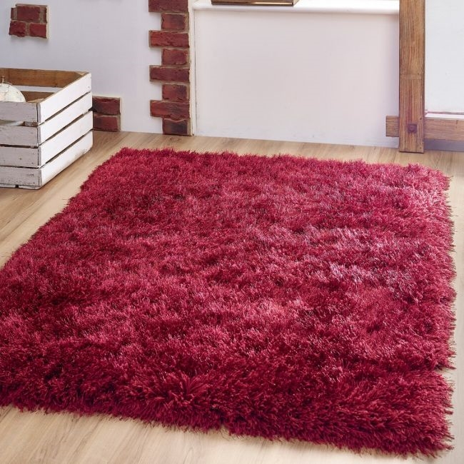 Luxurious Extravagance Wine Shaggy Rugs
