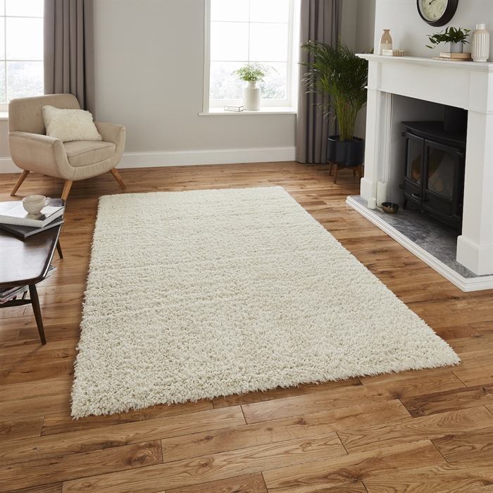 Repreve Recycled Ivory Shaggy Rug